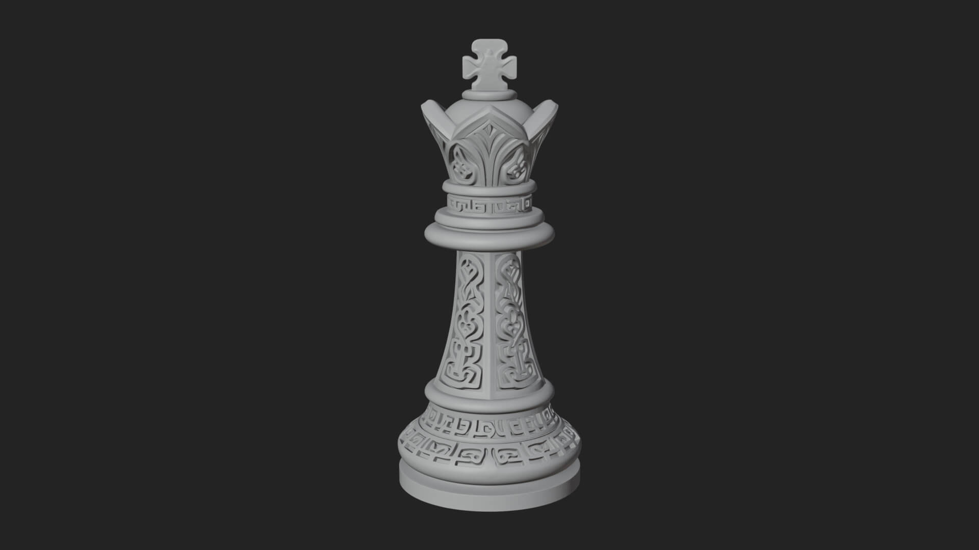 Ornate Chess Piece Statue Design 86 3D Print Model 3D Model