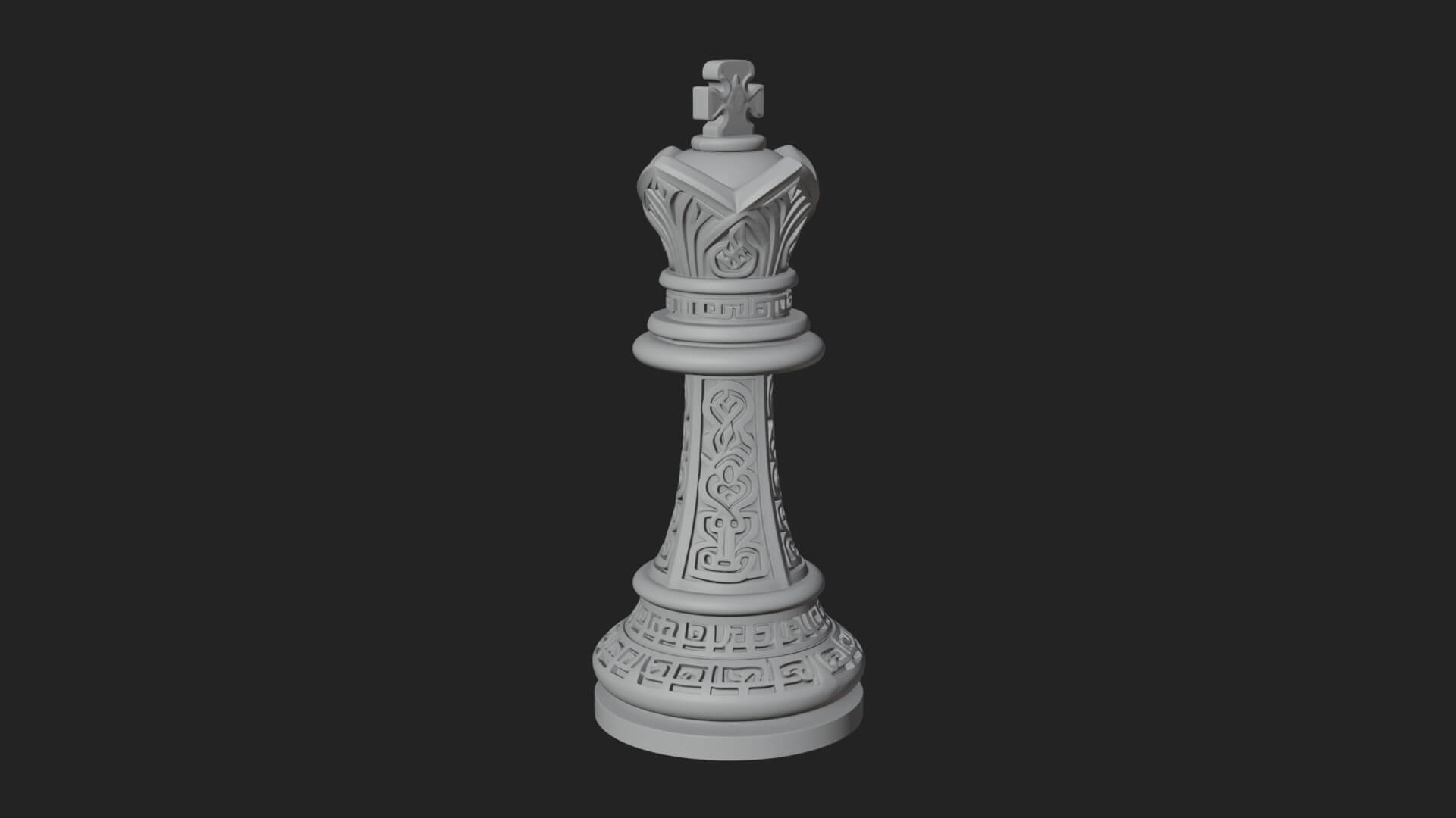 Ornate Chess Piece Statue Design 86 3D Print Model 3D Model
