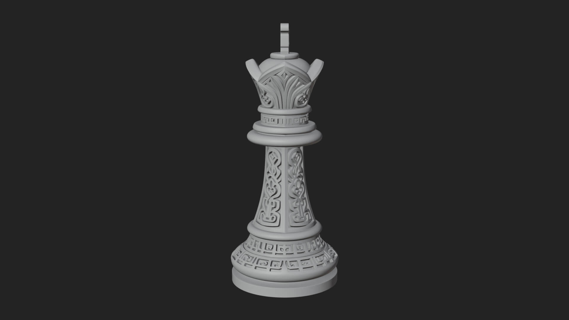 Ornate Chess Piece Statue Design 86 3D Print Model 3D Model