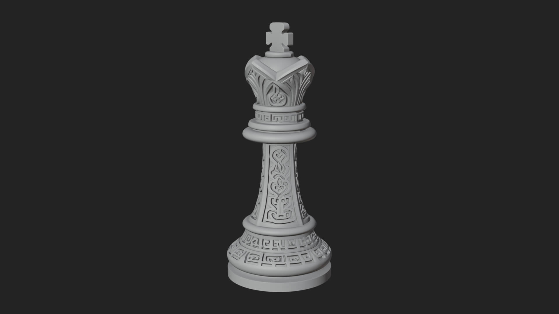 Ornate Chess Piece Statue Design 86 3D Print Model 3D Model