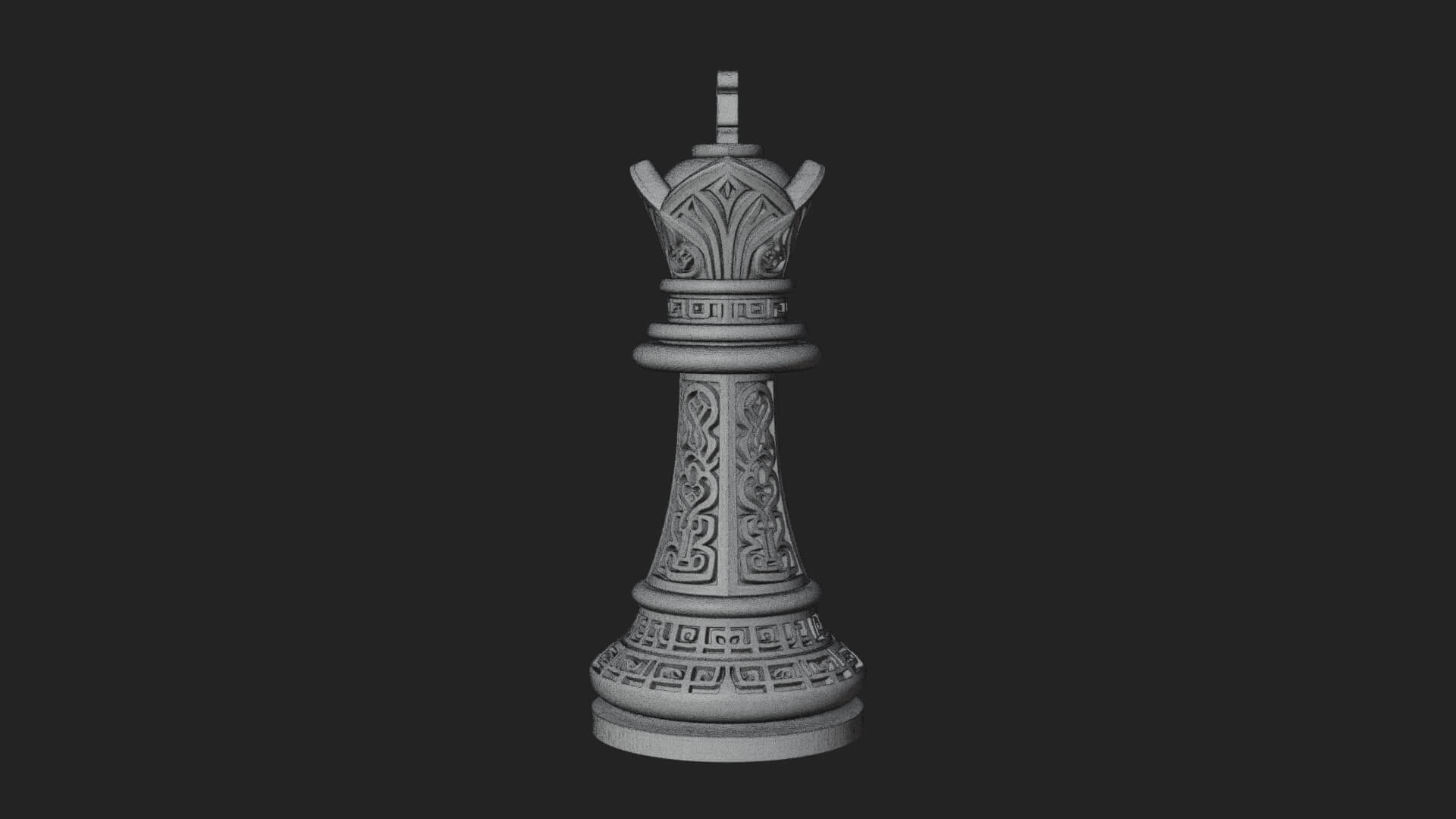 Ornate Chess Piece Statue Design 86 3D Print Model 3D Model