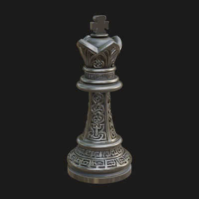 Ornate Chess Piece Statue Design 86 3D Print Model
