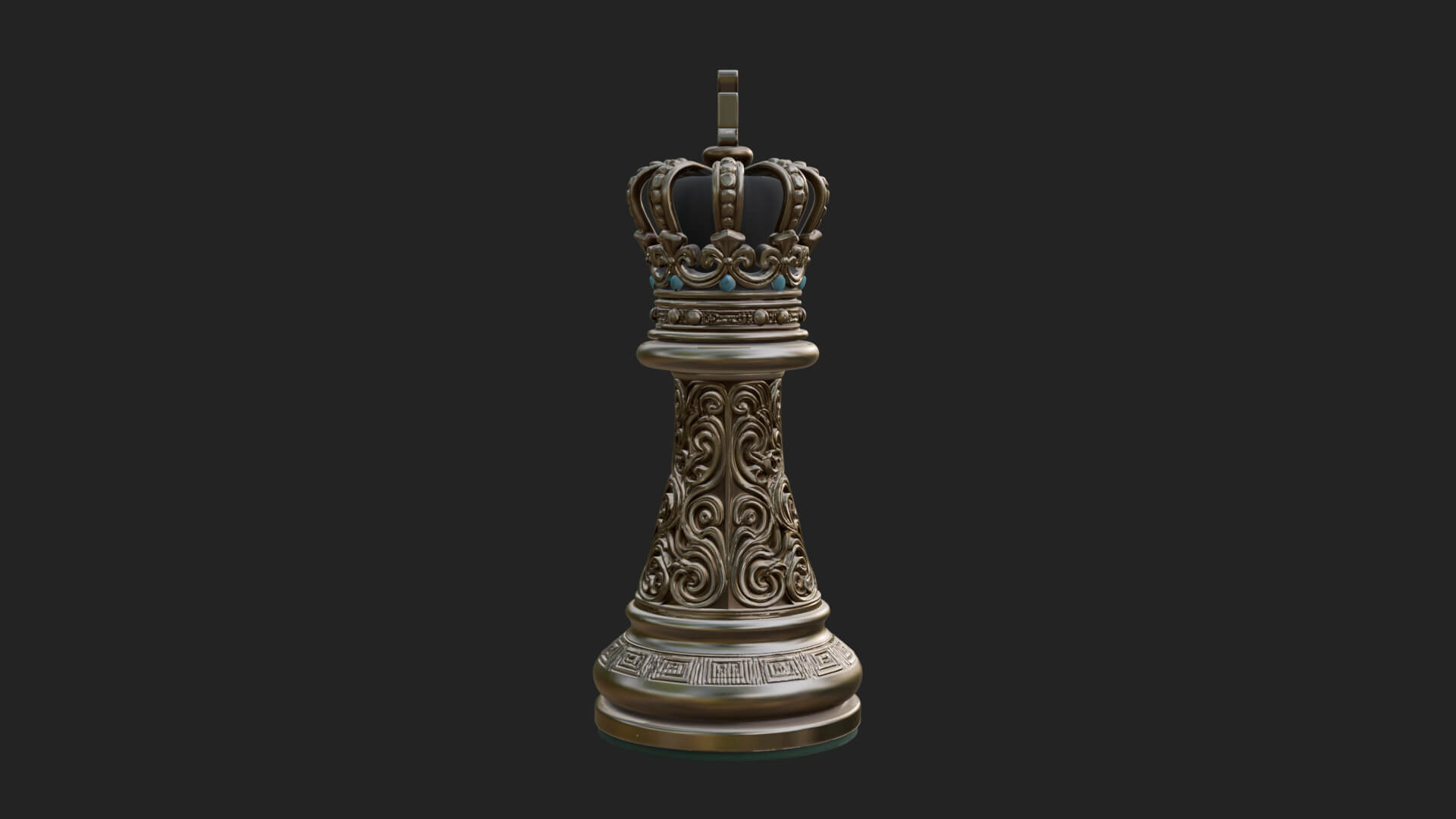 Ornate Chess Piece Statue Design 87 3D Print Model 3D Model