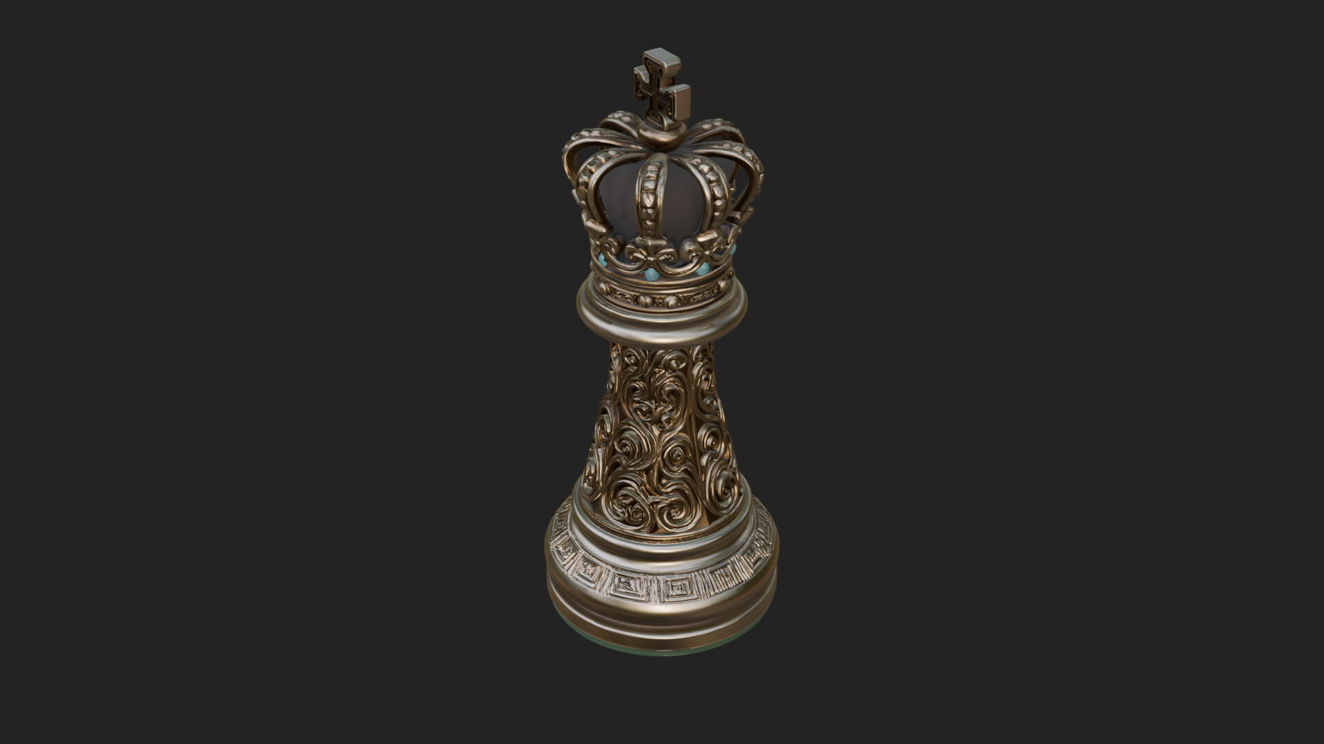 Ornate Chess Piece Statue Design 87 3D Print Model 3D Model