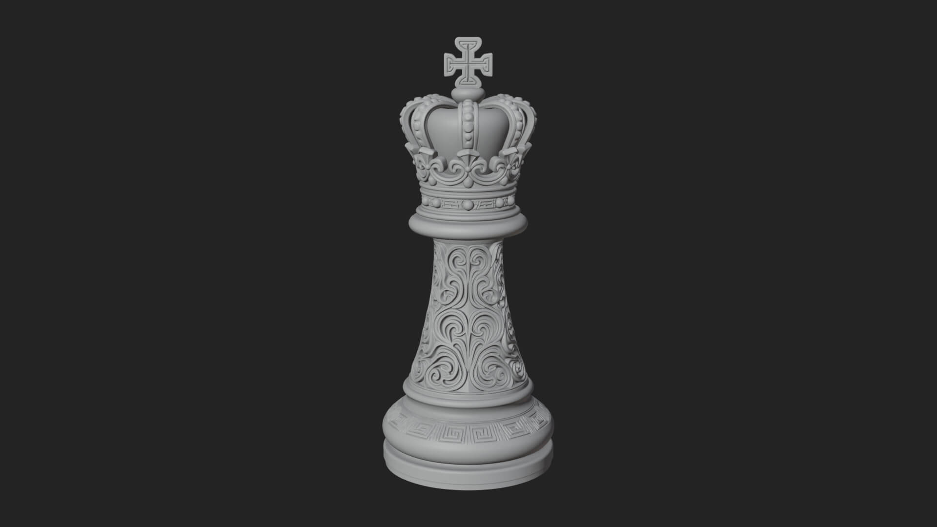 Ornate Chess Piece Statue Design 87 3D Print Model 3D Model