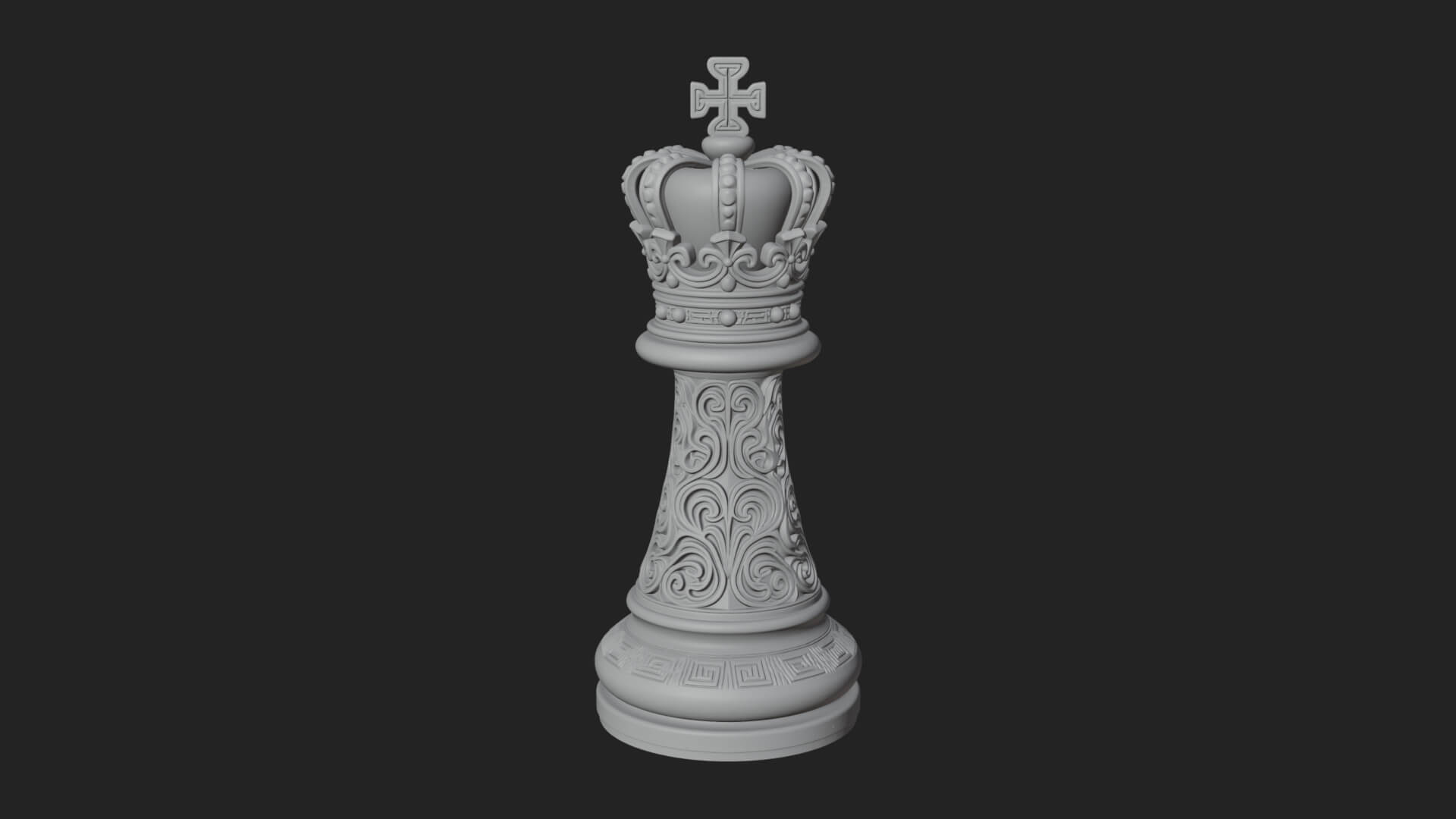 Ornate Chess Piece Statue Design 87 3D Print Model 3D Model