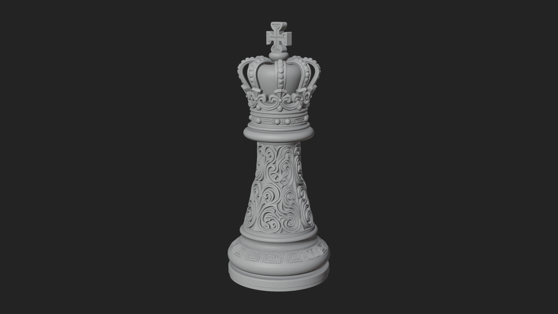 Ornate Chess Piece Statue Design 87 3D Print Model 3D Model