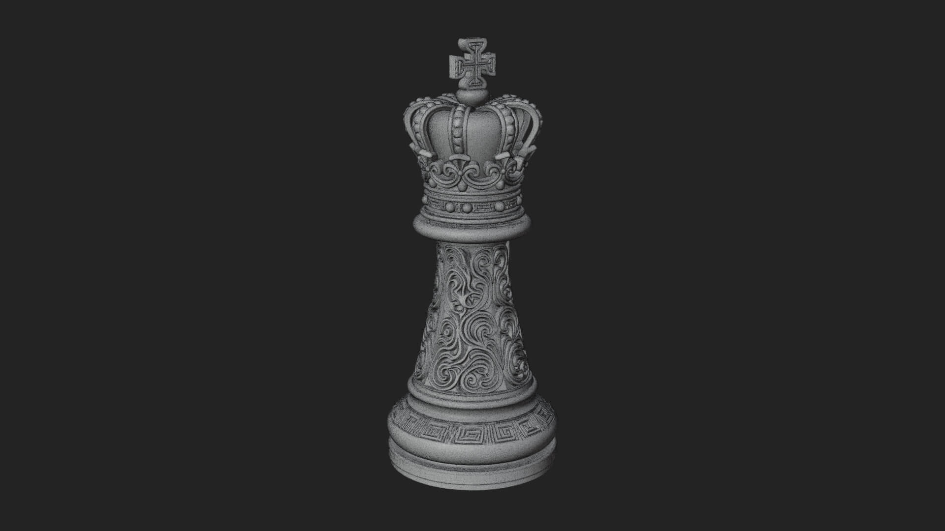 Ornate Chess Piece Statue Design 87 3D Print Model 3D Model