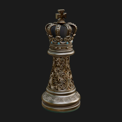 Ornate Chess Piece Statue Design 87 3D Print Model