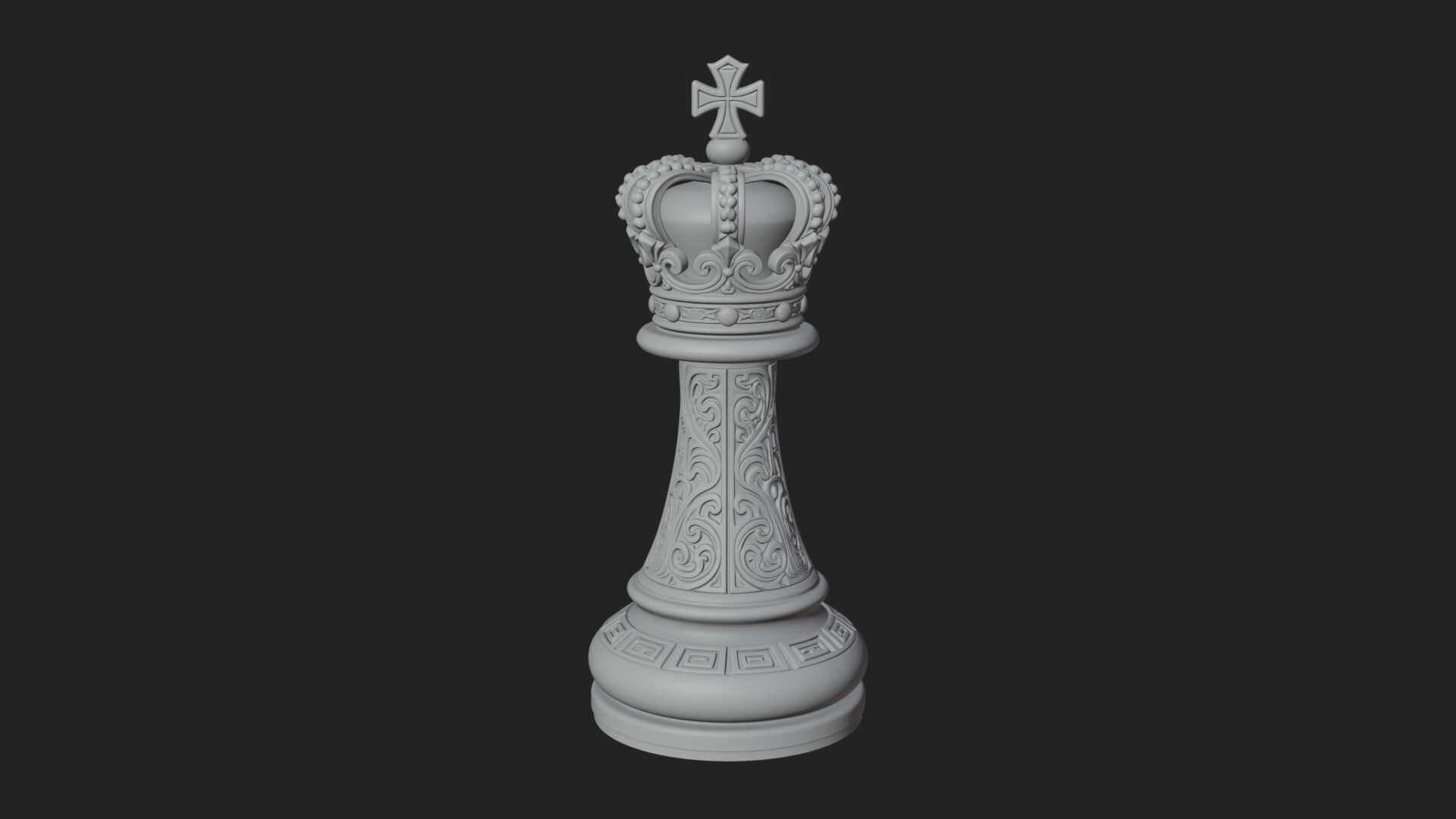 Ornate Chess Piece Statue Design 88 3D Print Model 3D Model