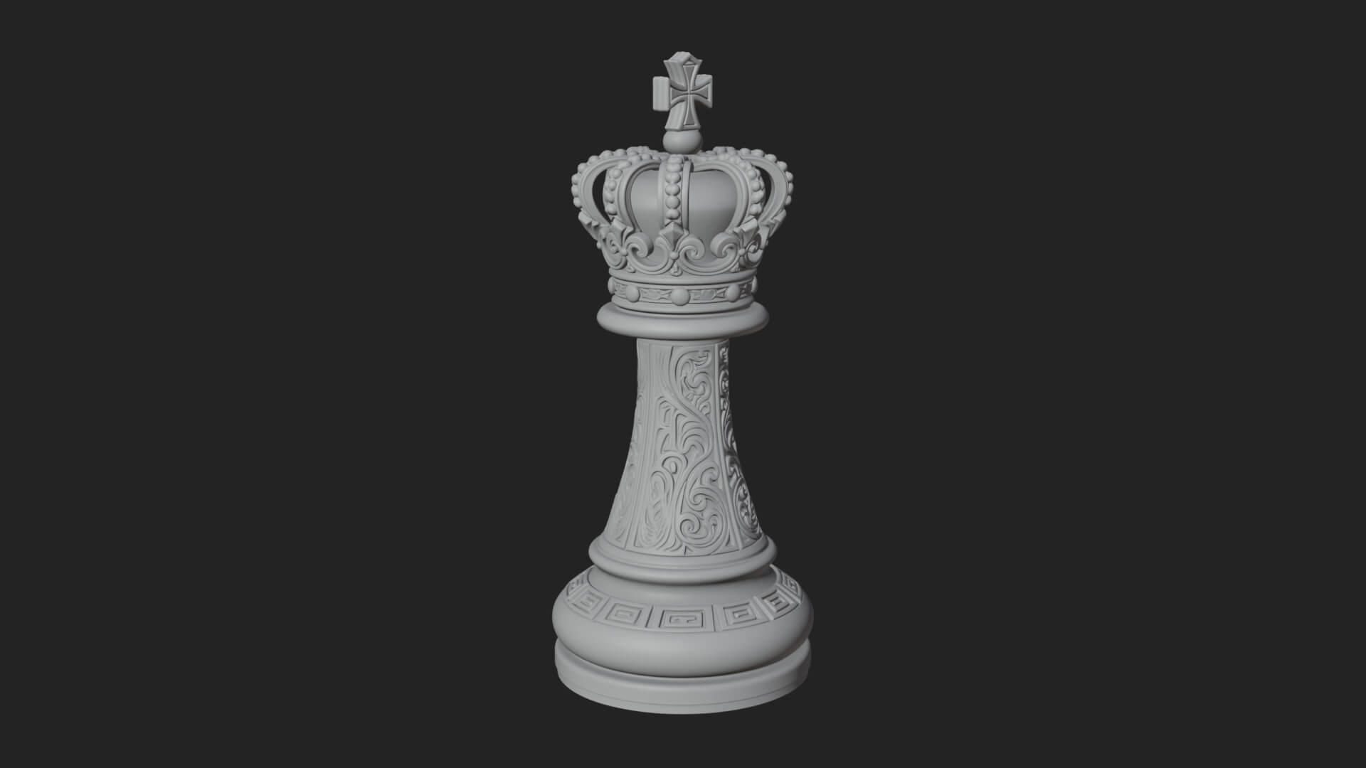 Ornate Chess Piece Statue Design 88 3D Print Model 3D Model