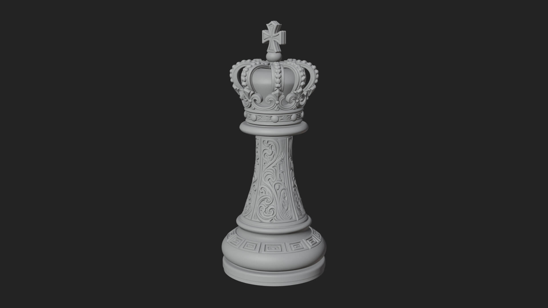 Ornate Chess Piece Statue Design 88 3D Print Model 3D Model