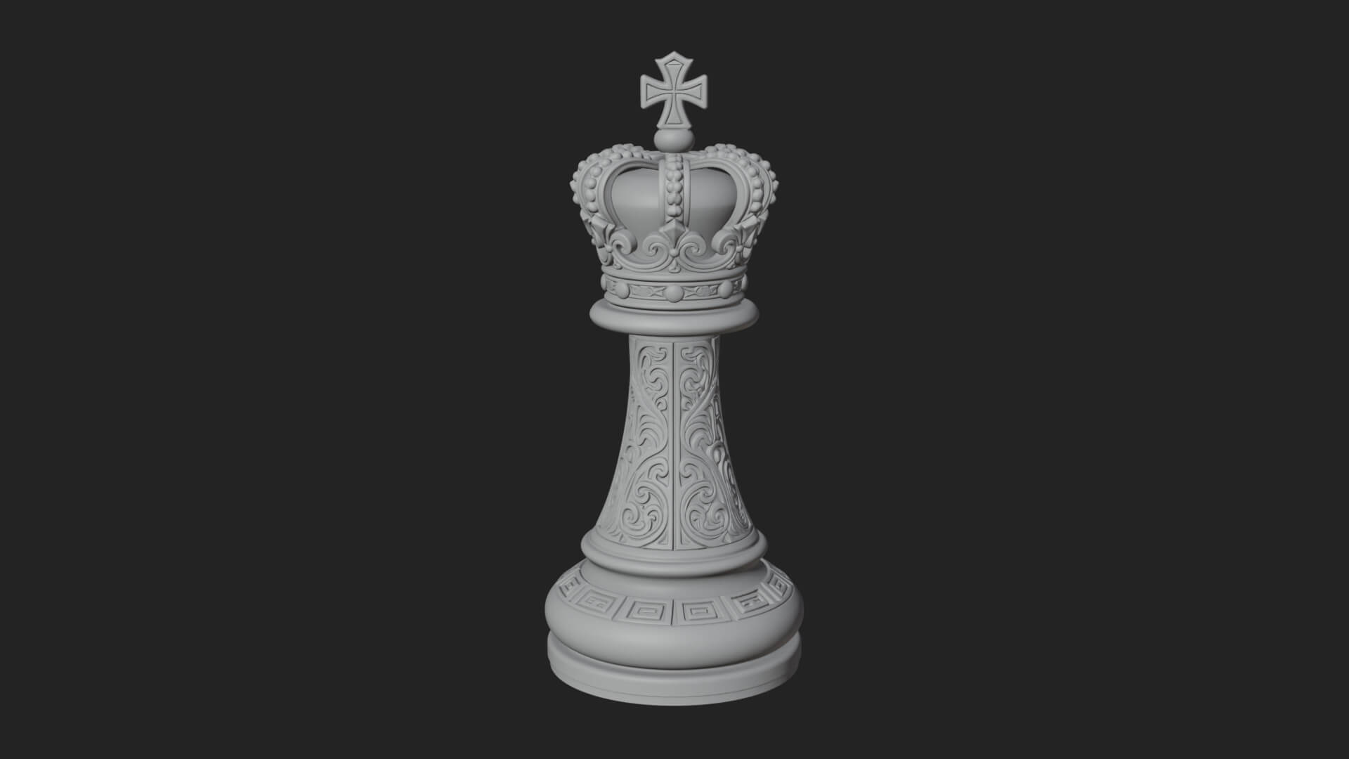 Ornate Chess Piece Statue Design 88 3D Print Model 3D Model