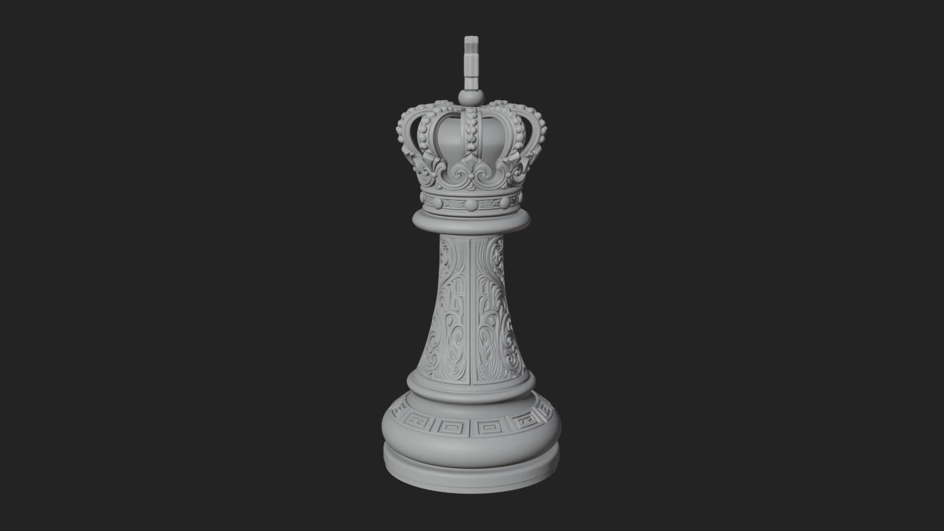 Ornate Chess Piece Statue Design 88 3D Print Model 3D Model