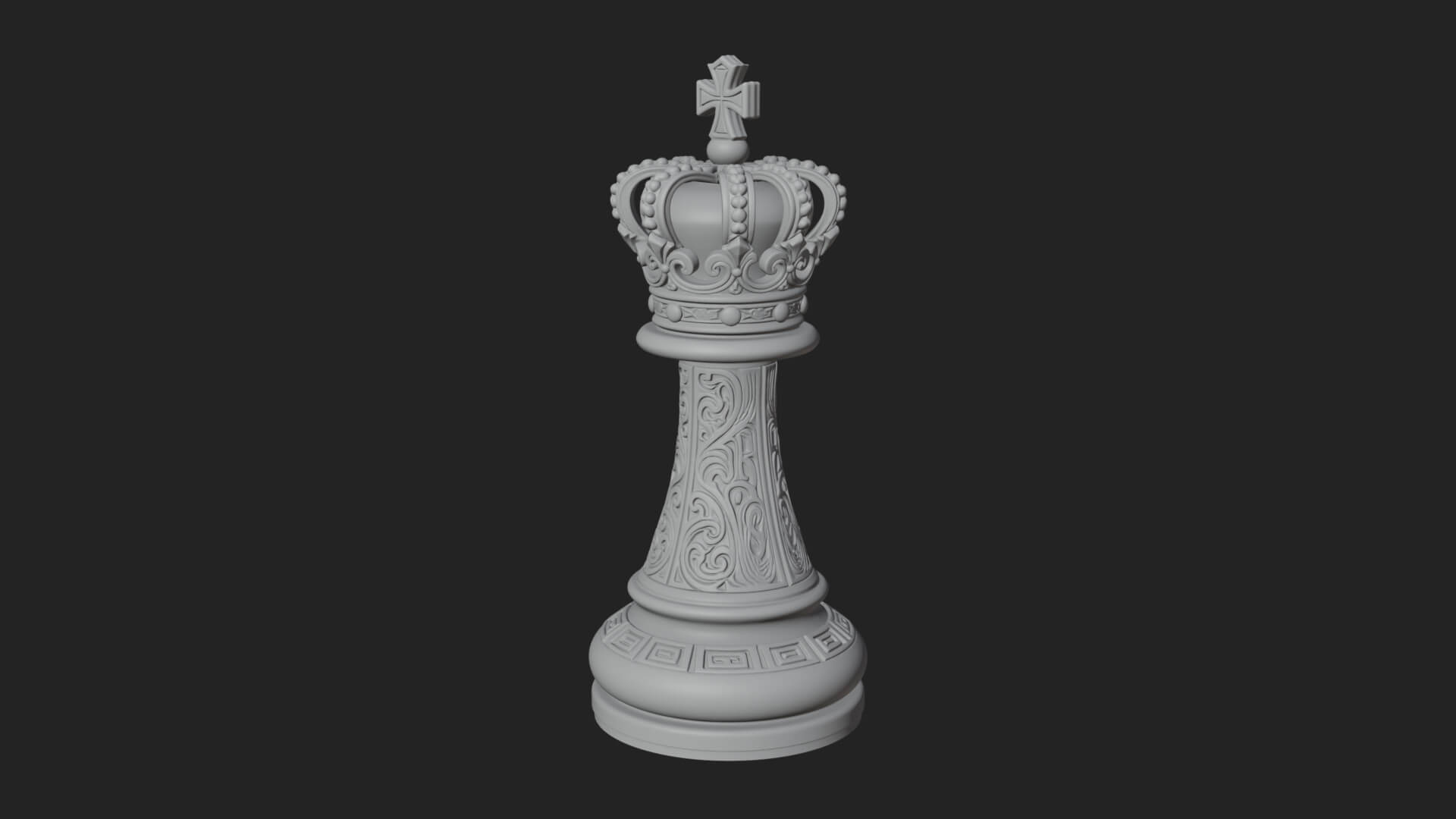 Ornate Chess Piece Statue Design 88 3D Print Model 3D Model
