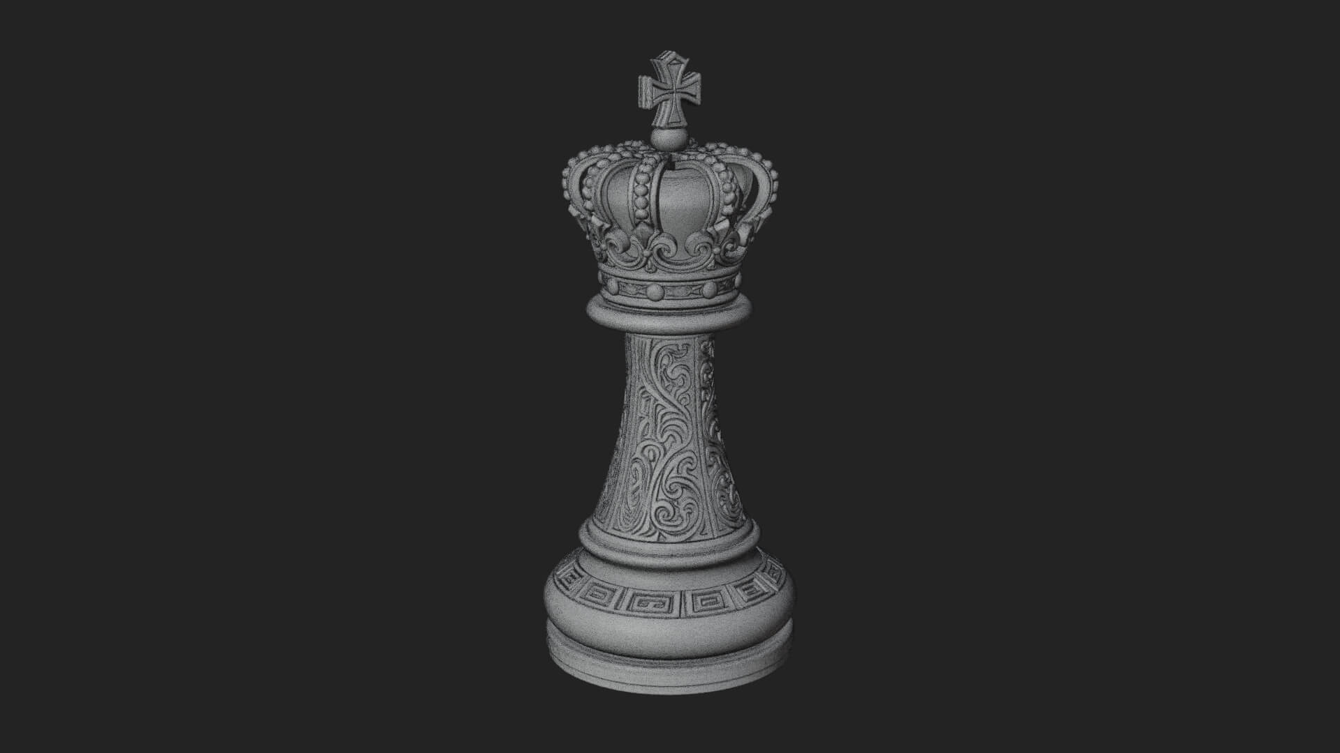 Ornate Chess Piece Statue Design 88 3D Print Model 3D Model