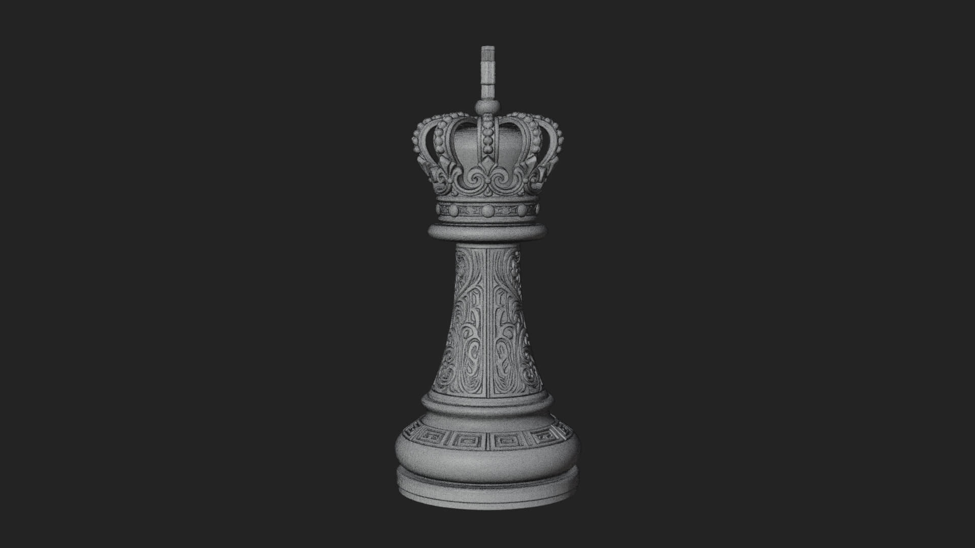Ornate Chess Piece Statue Design 88 3D Print Model 3D Model