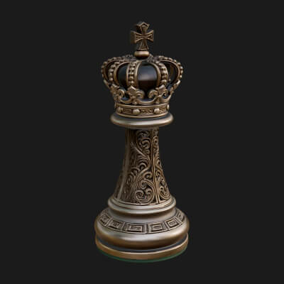 Ornate Chess Piece Statue Design 88 3D Print Model