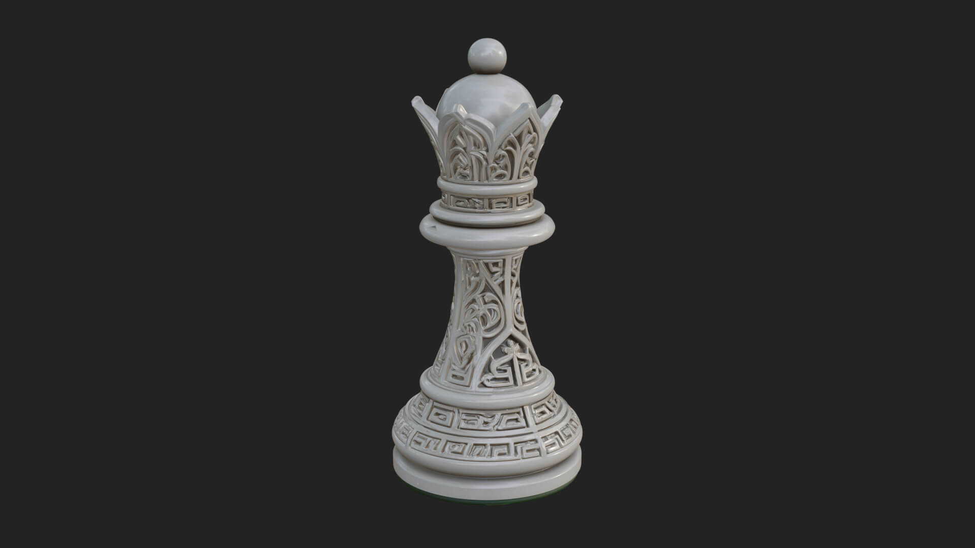 Ornate Chess Piece Statue Design 89 3D Print Model 3D Model