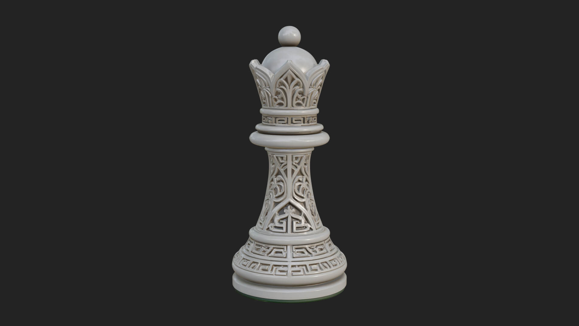 Ornate Chess Piece Statue Design 89 3D Print Model 3D Model