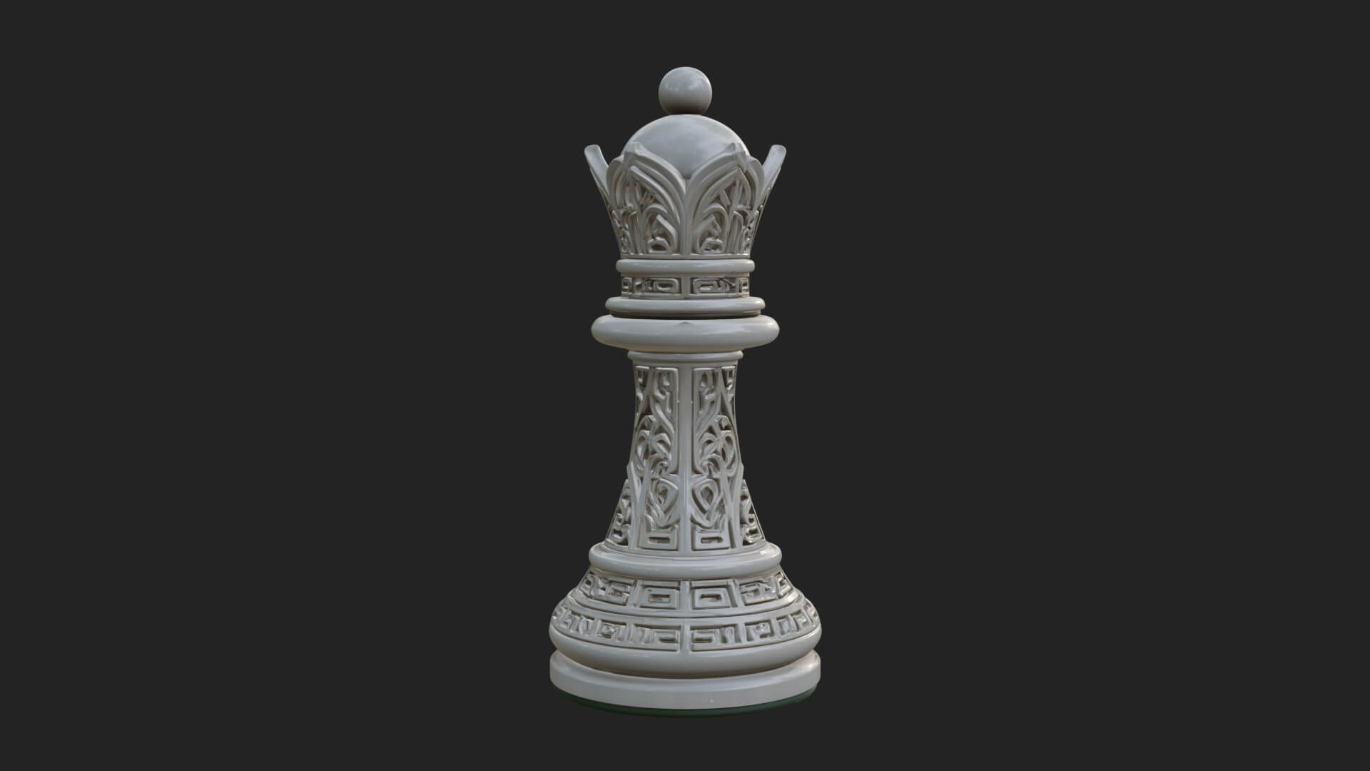 Ornate Chess Piece Statue Design 89 3D Print Model 3D Model