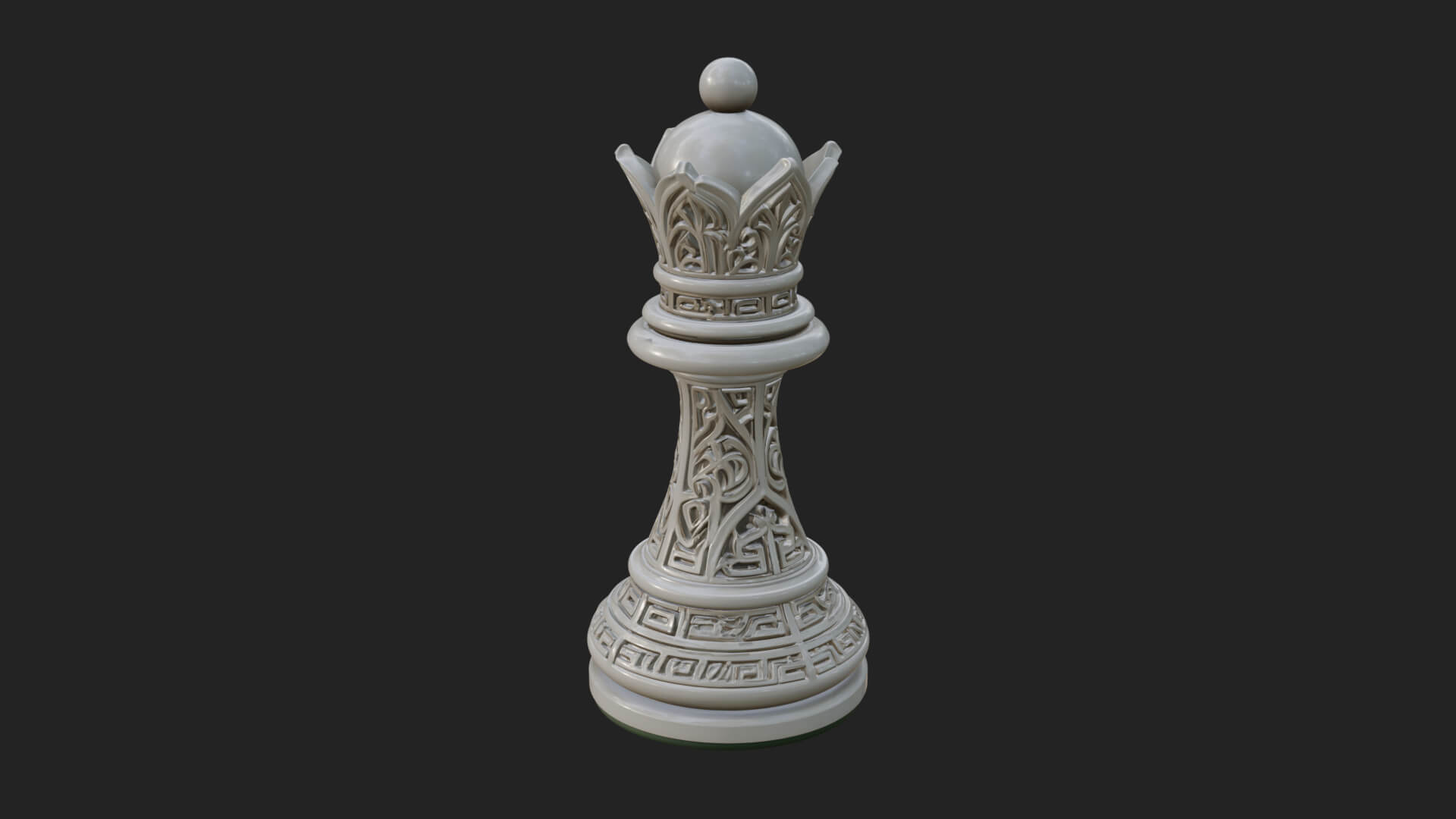 Ornate Chess Piece Statue Design 89 3D Print Model 3D Model