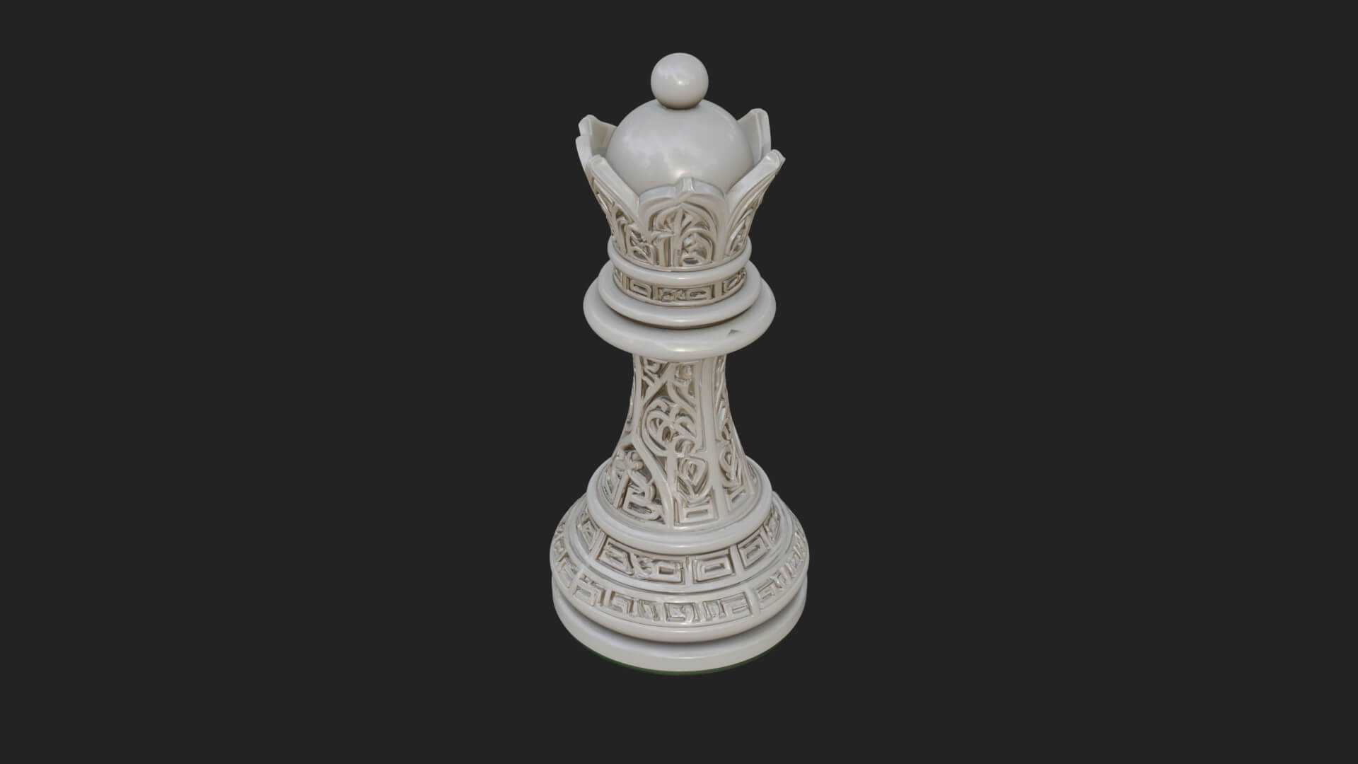 Ornate Chess Piece Statue Design 89 3D Print Model 3D Model