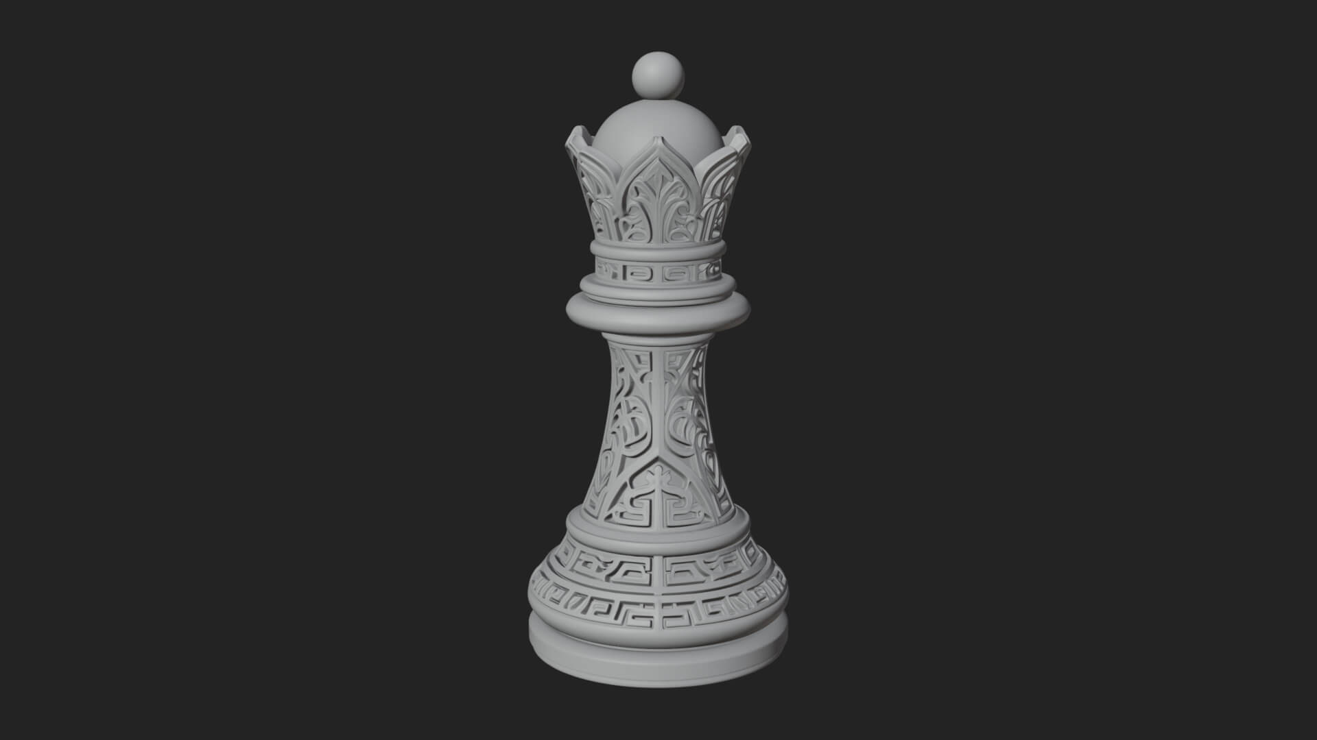 Ornate Chess Piece Statue Design 89 3D Print Model 3D Model
