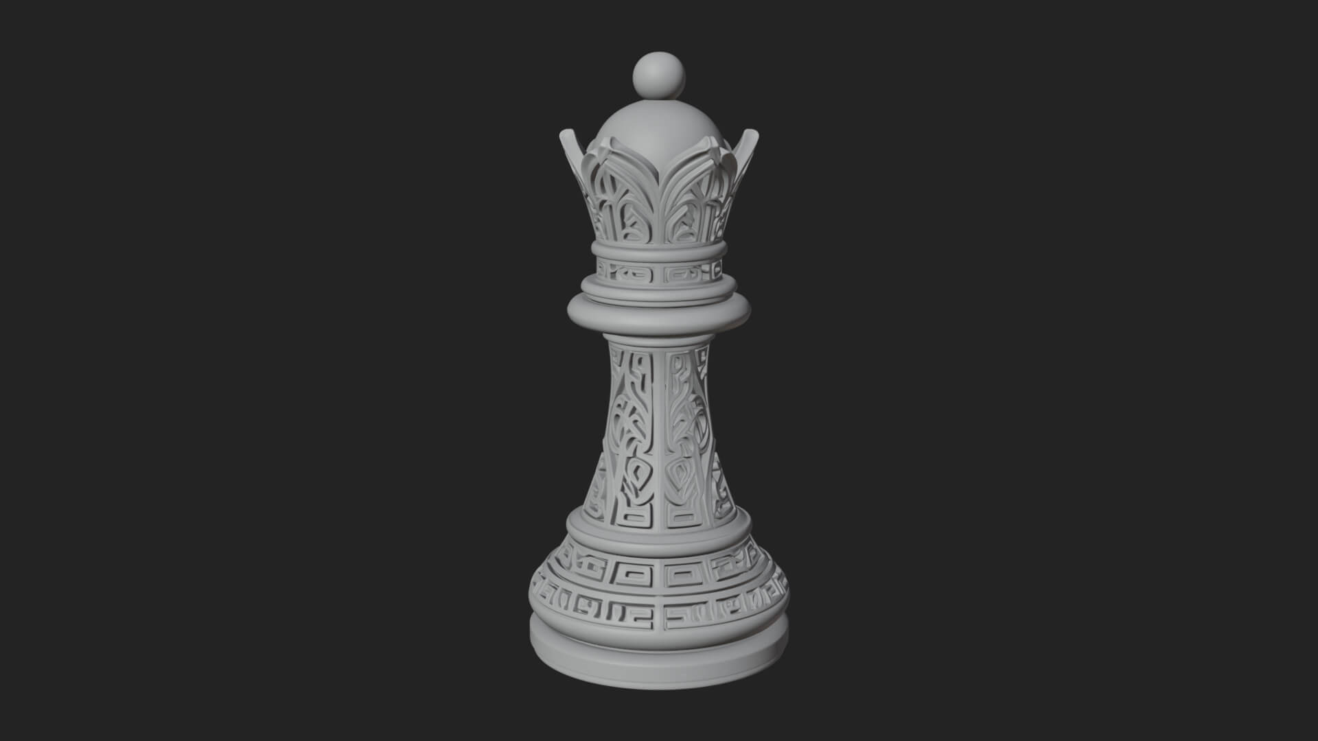 Ornate Chess Piece Statue Design 89 3D Print Model 3D Model