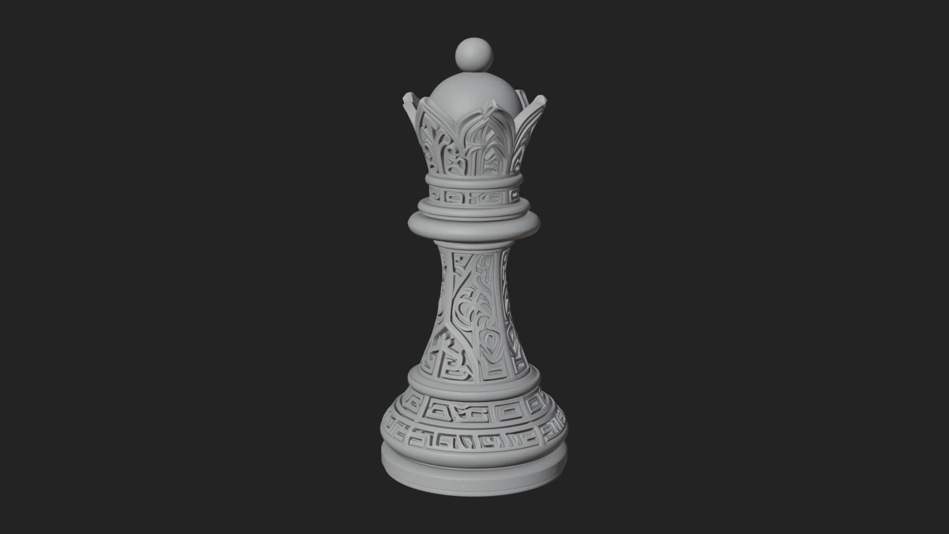 Ornate Chess Piece Statue Design 89 3D Print Model 3D Model