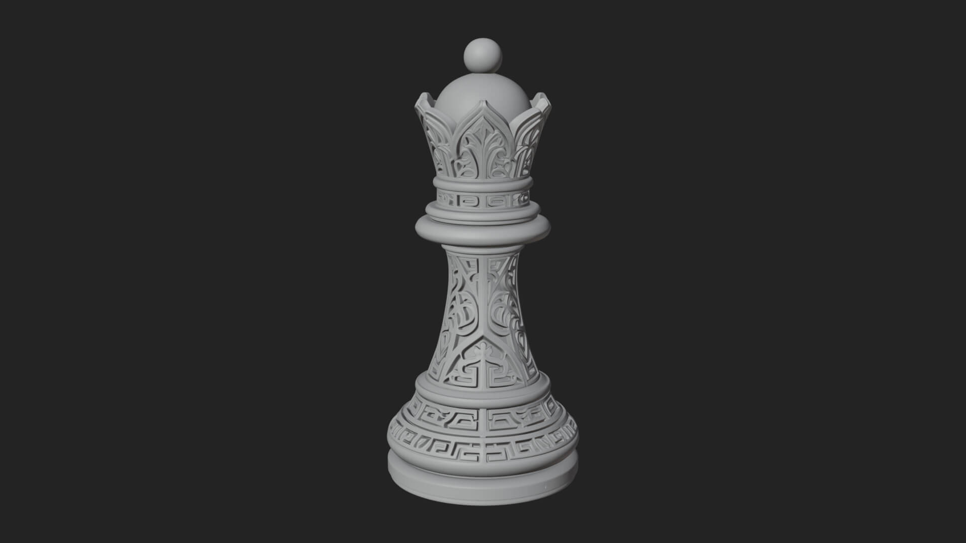 Ornate Chess Piece Statue Design 89 3D Print Model 3D Model