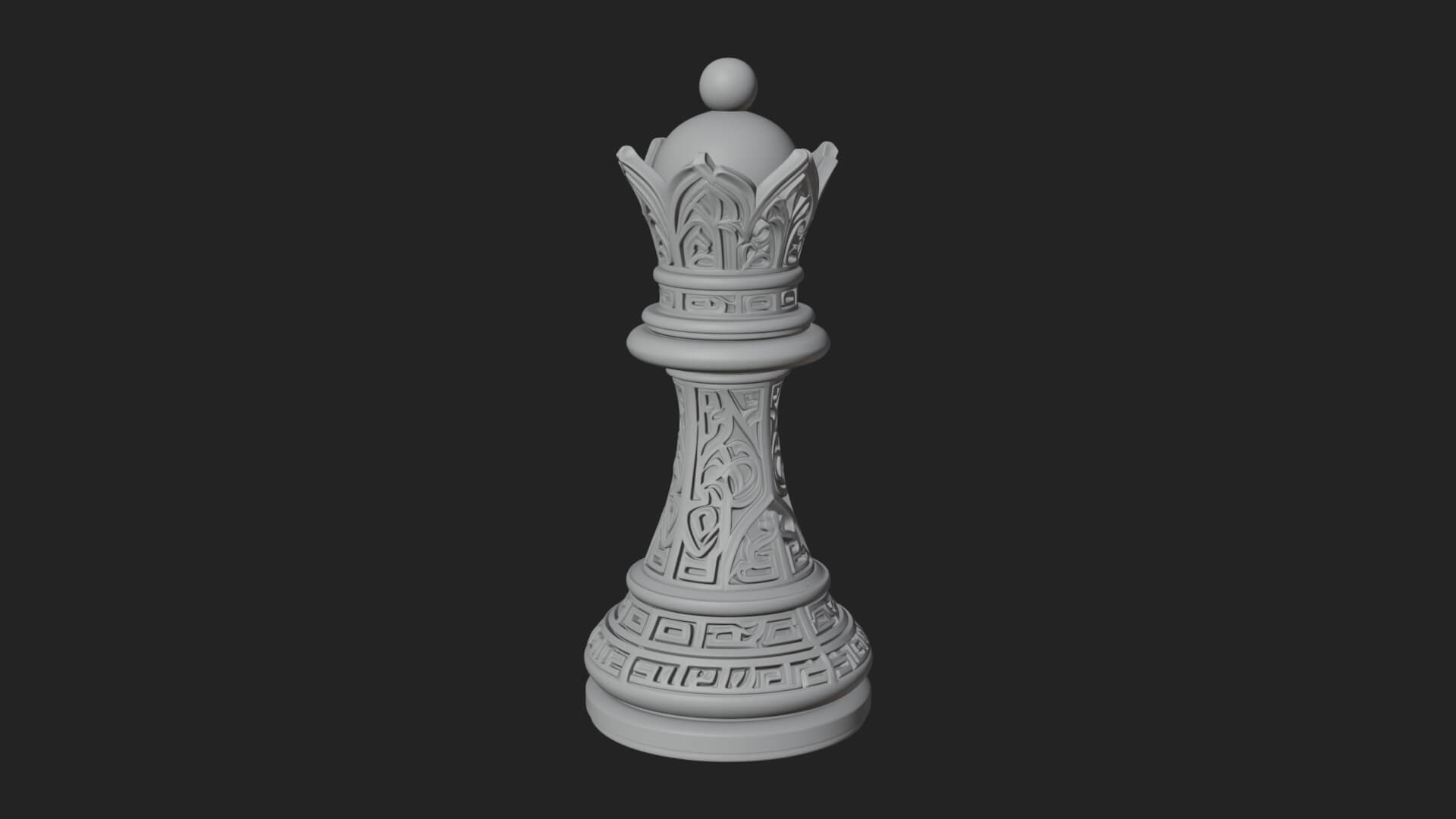 Ornate Chess Piece Statue Design 89 3D Print Model 3D Model