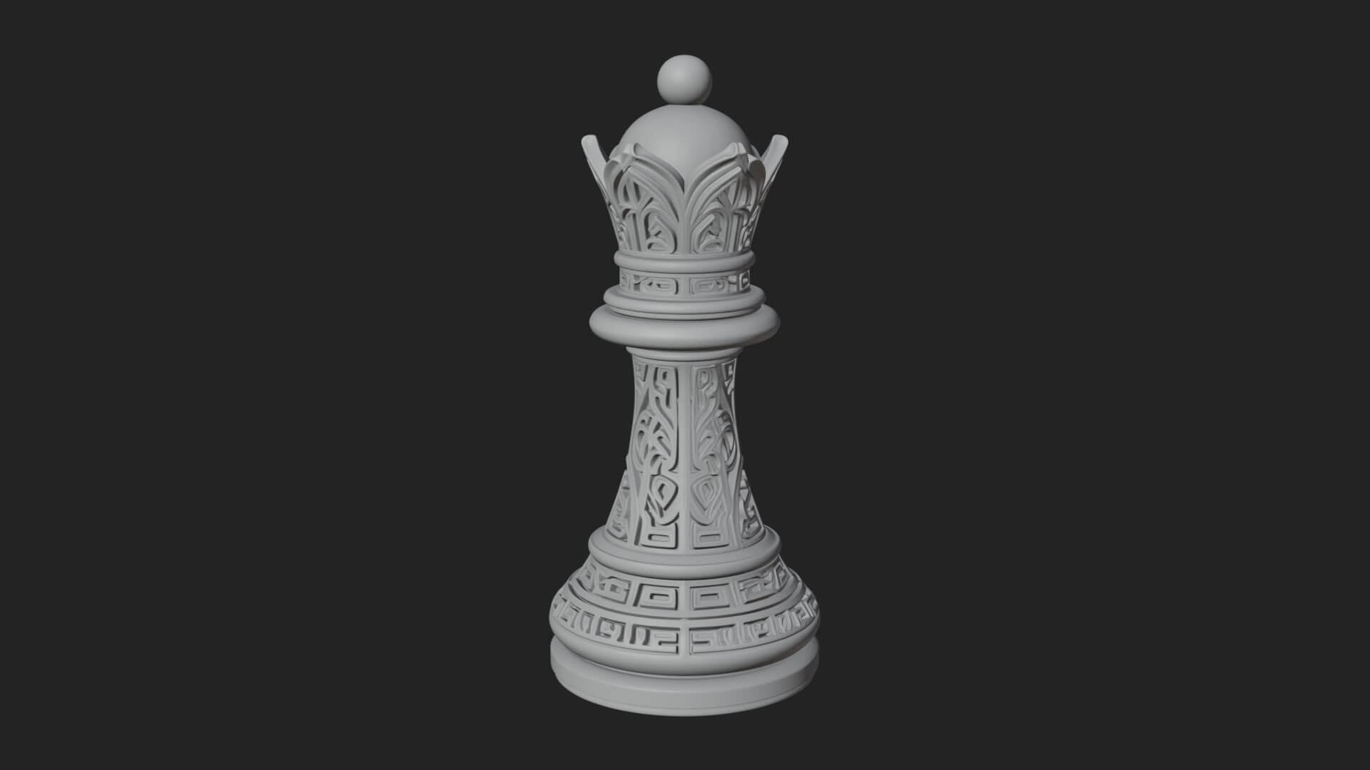 Ornate Chess Piece Statue Design 89 3D Print Model 3D Model