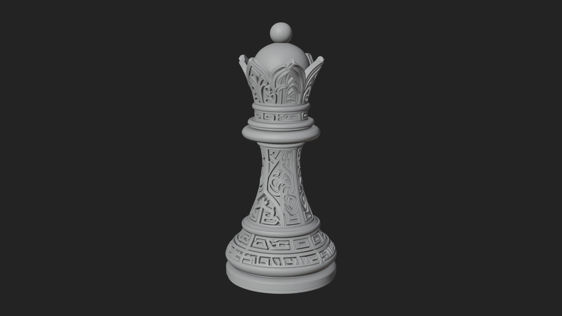 Ornate Chess Piece Statue Design 89 3D Print Model 3D Model