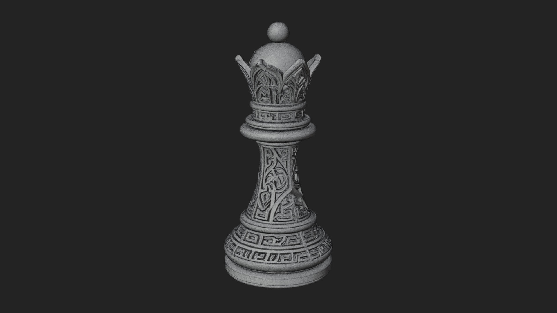 Ornate Chess Piece Statue Design 89 3D Print Model 3D Model