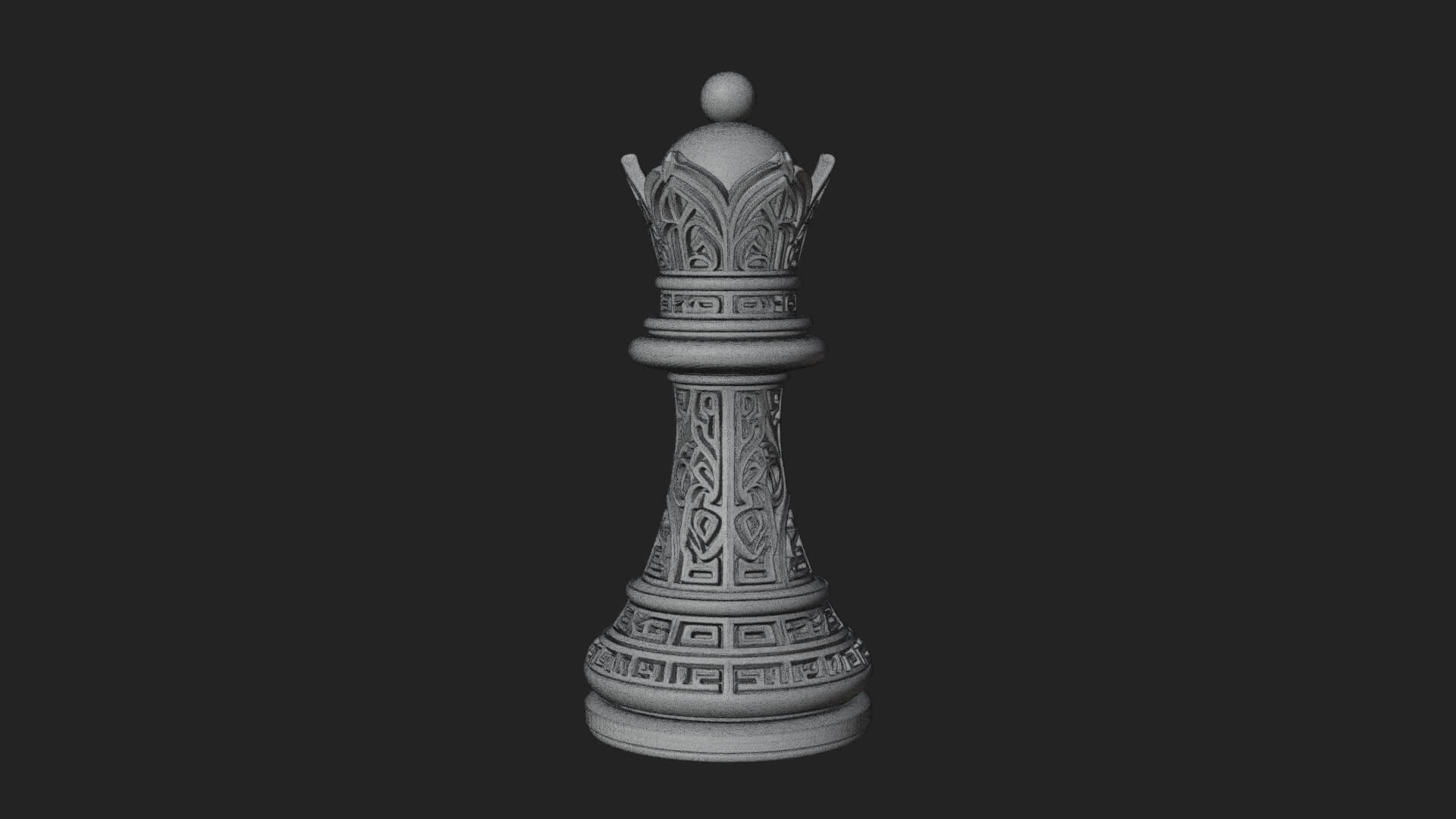 Ornate Chess Piece Statue Design 89 3D Print Model 3D Model