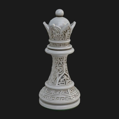 Ornate Chess Piece Statue Design 89 3D Print Model