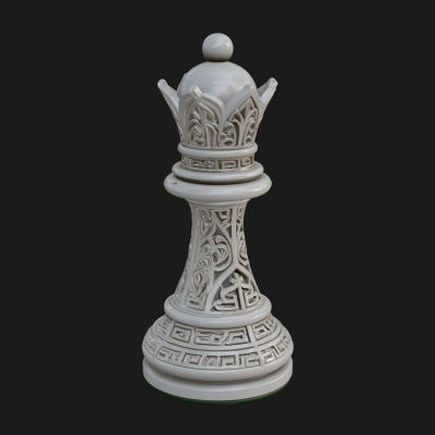 Ornate Chess Piece Statue Design 89 3D Print Model