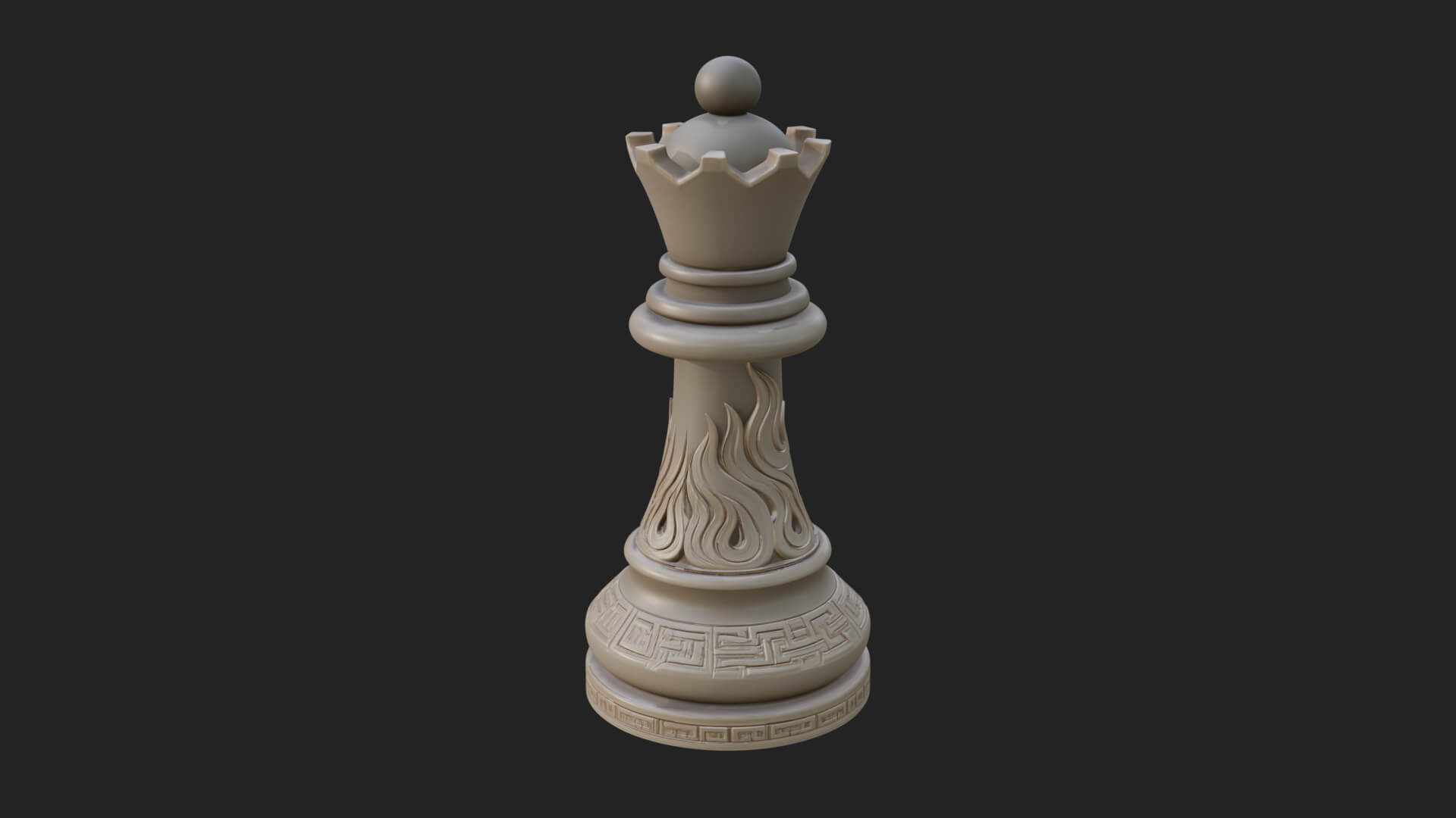 Ornate Chess Piece Statue Design 9 3D Print Model 3D Model