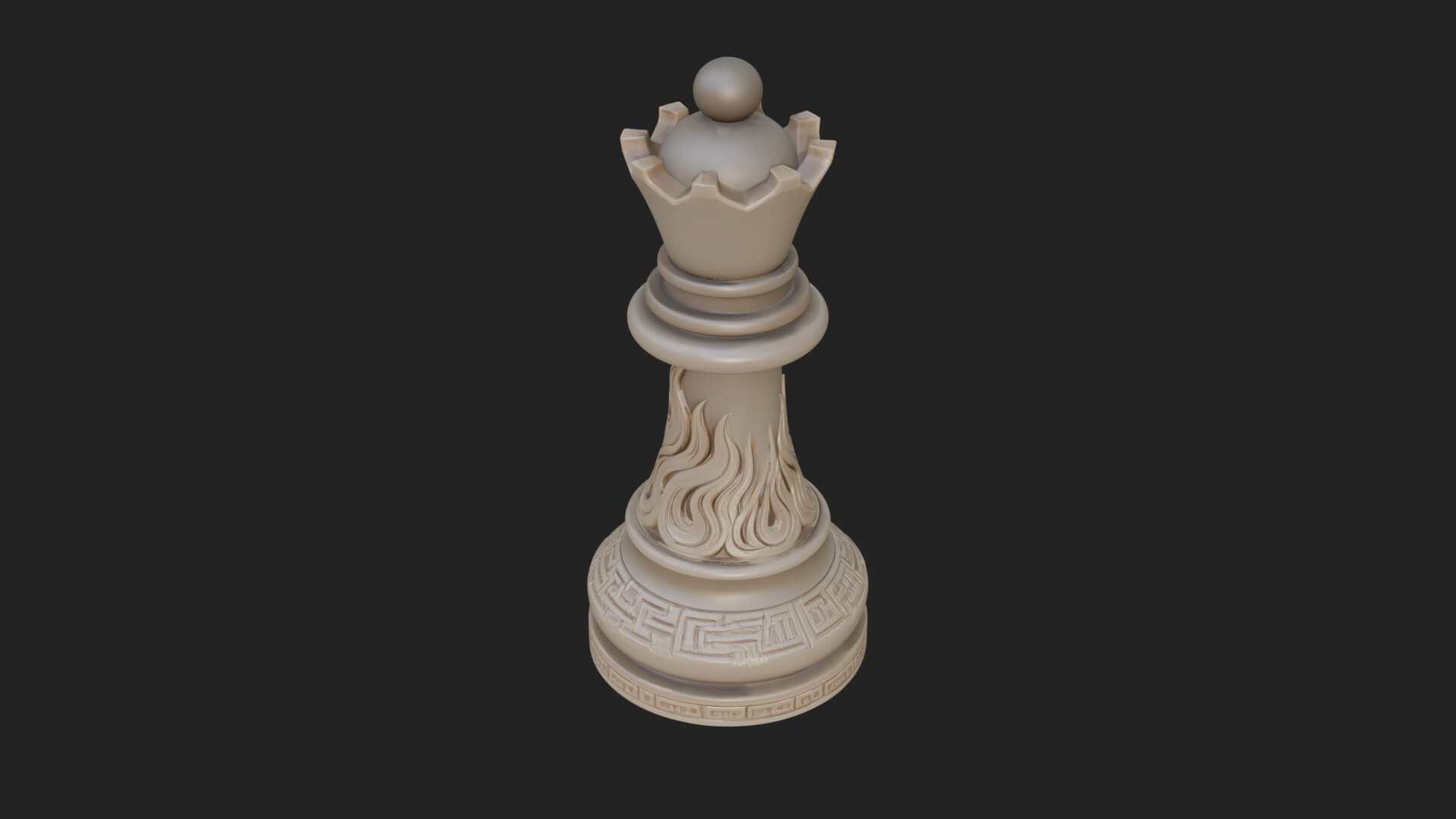 Ornate Chess Piece Statue Design 9 3D Print Model 3D Model