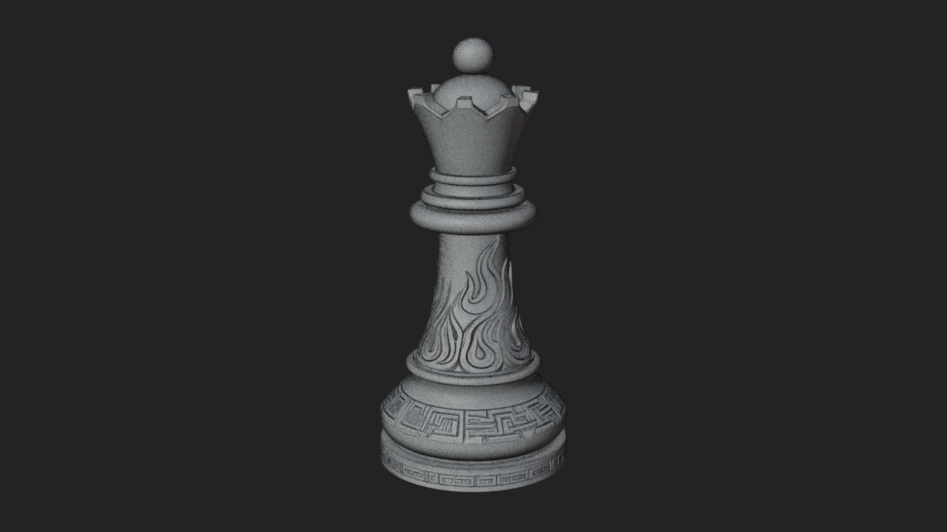 Ornate Chess Piece Statue Design 9 3D Print Model 3D Model