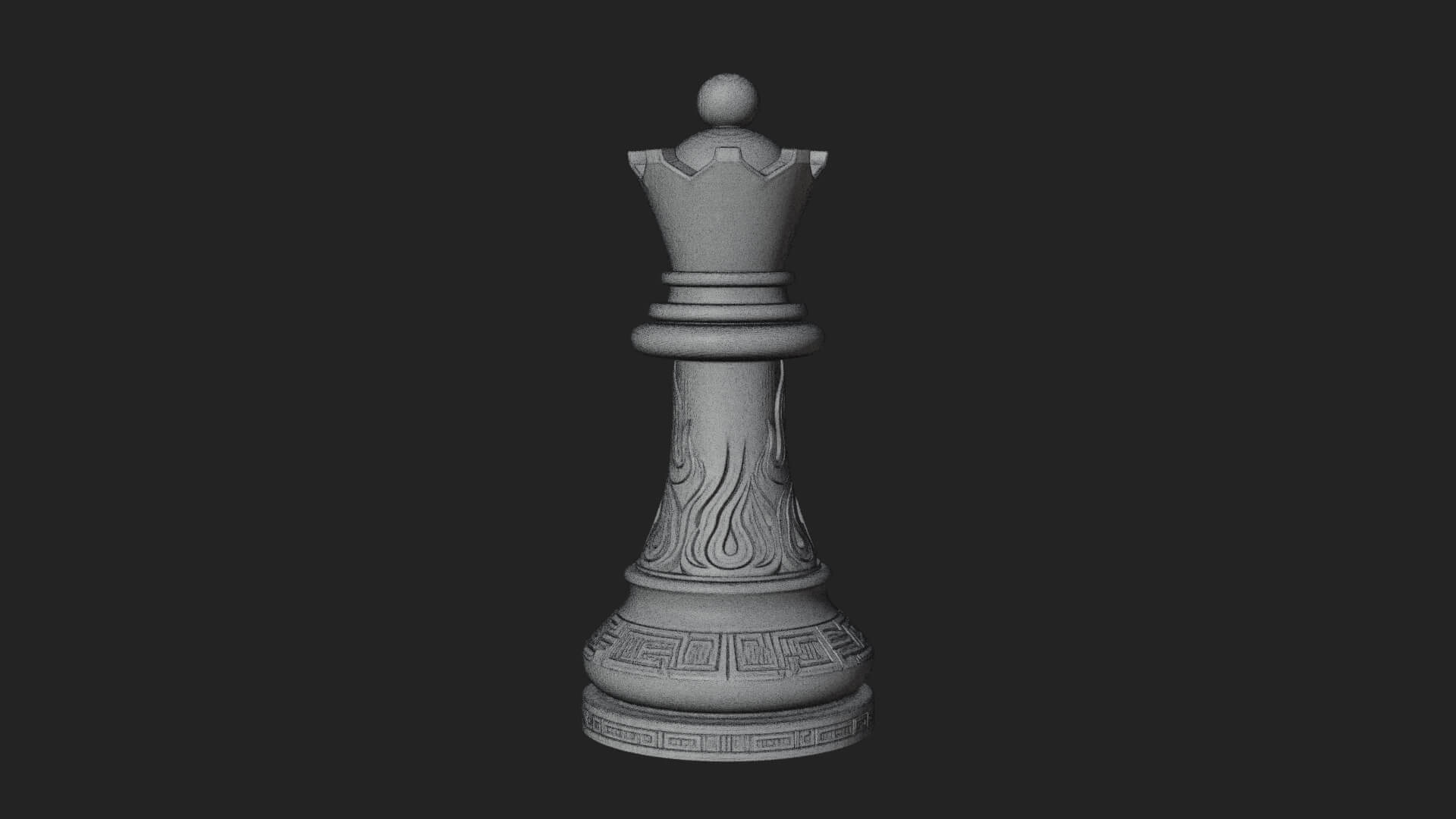 Ornate Chess Piece Statue Design 9 3D Print Model 3D Model