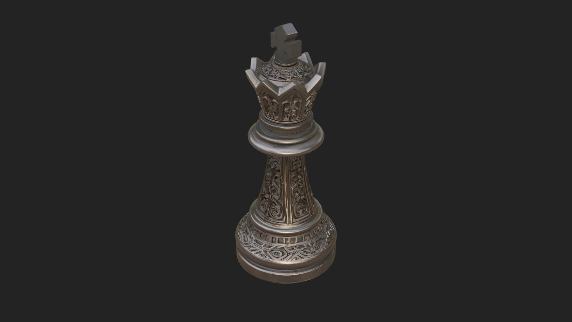 Ornate Chess Piece Statue Design 90 3D Print Model 3D Model