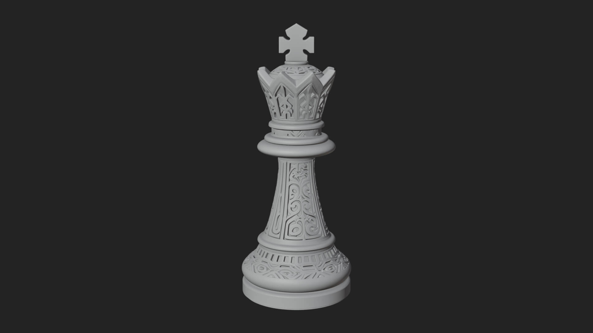 Ornate Chess Piece Statue Design 90 3D Print Model 3D Model