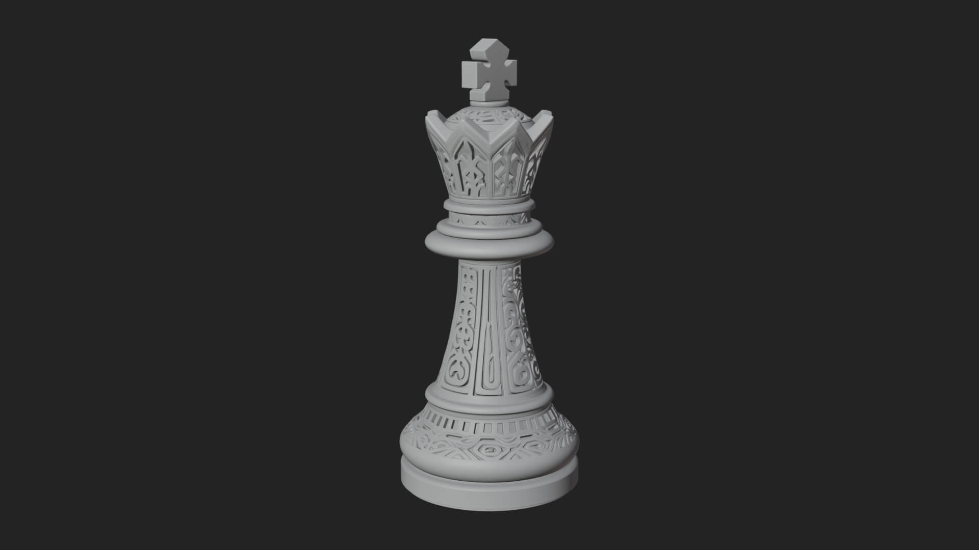 Ornate Chess Piece Statue Design 90 3D Print Model 3D Model