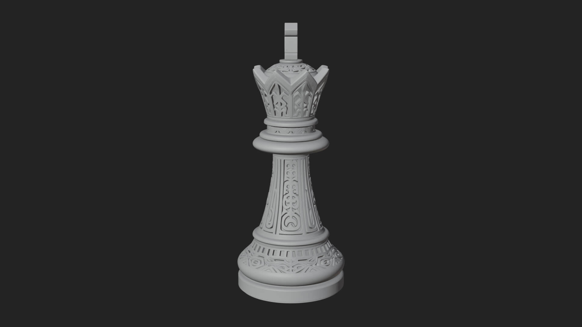 Ornate Chess Piece Statue Design 90 3D Print Model 3D Model