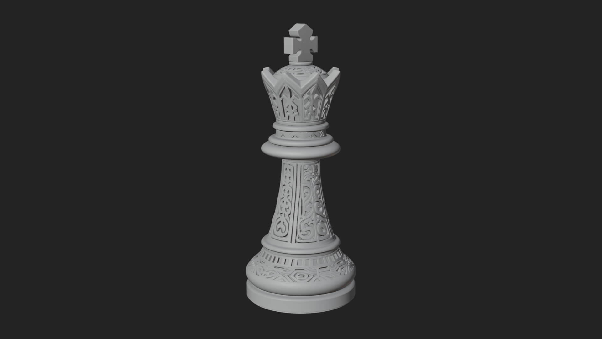 Ornate Chess Piece Statue Design 90 3D Print Model 3D Model