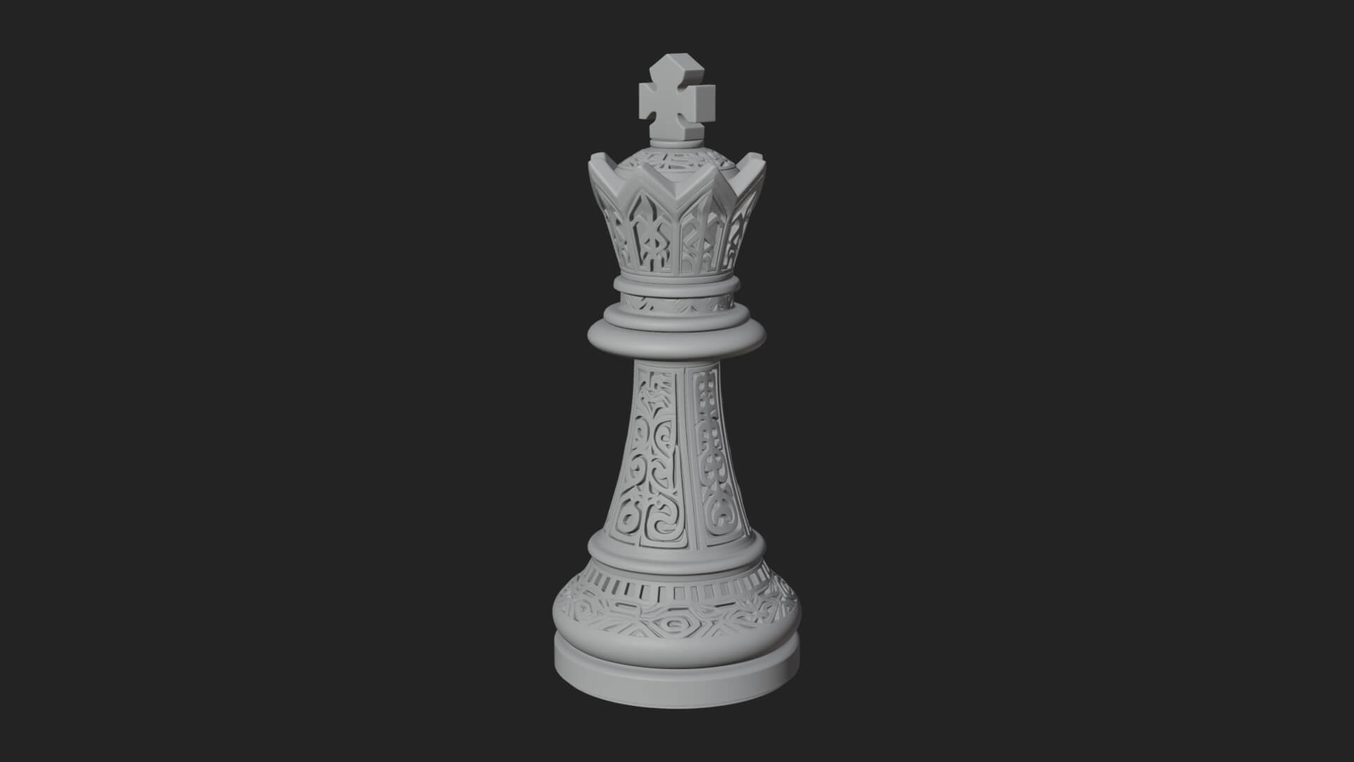 Ornate Chess Piece Statue Design 90 3D Print Model 3D Model