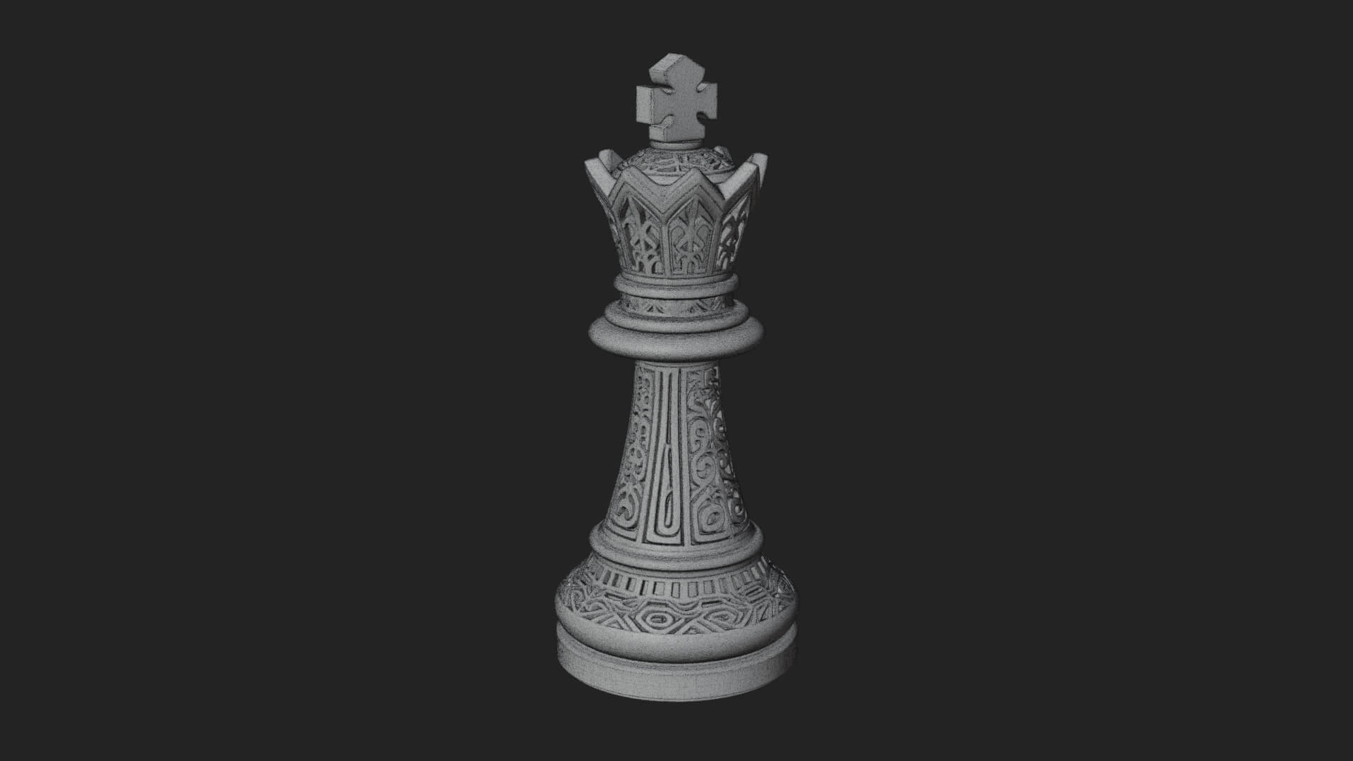 Ornate Chess Piece Statue Design 90 3D Print Model 3D Model