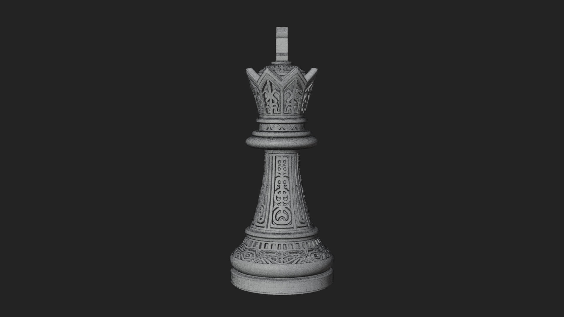Ornate Chess Piece Statue Design 90 3D Print Model 3D Model